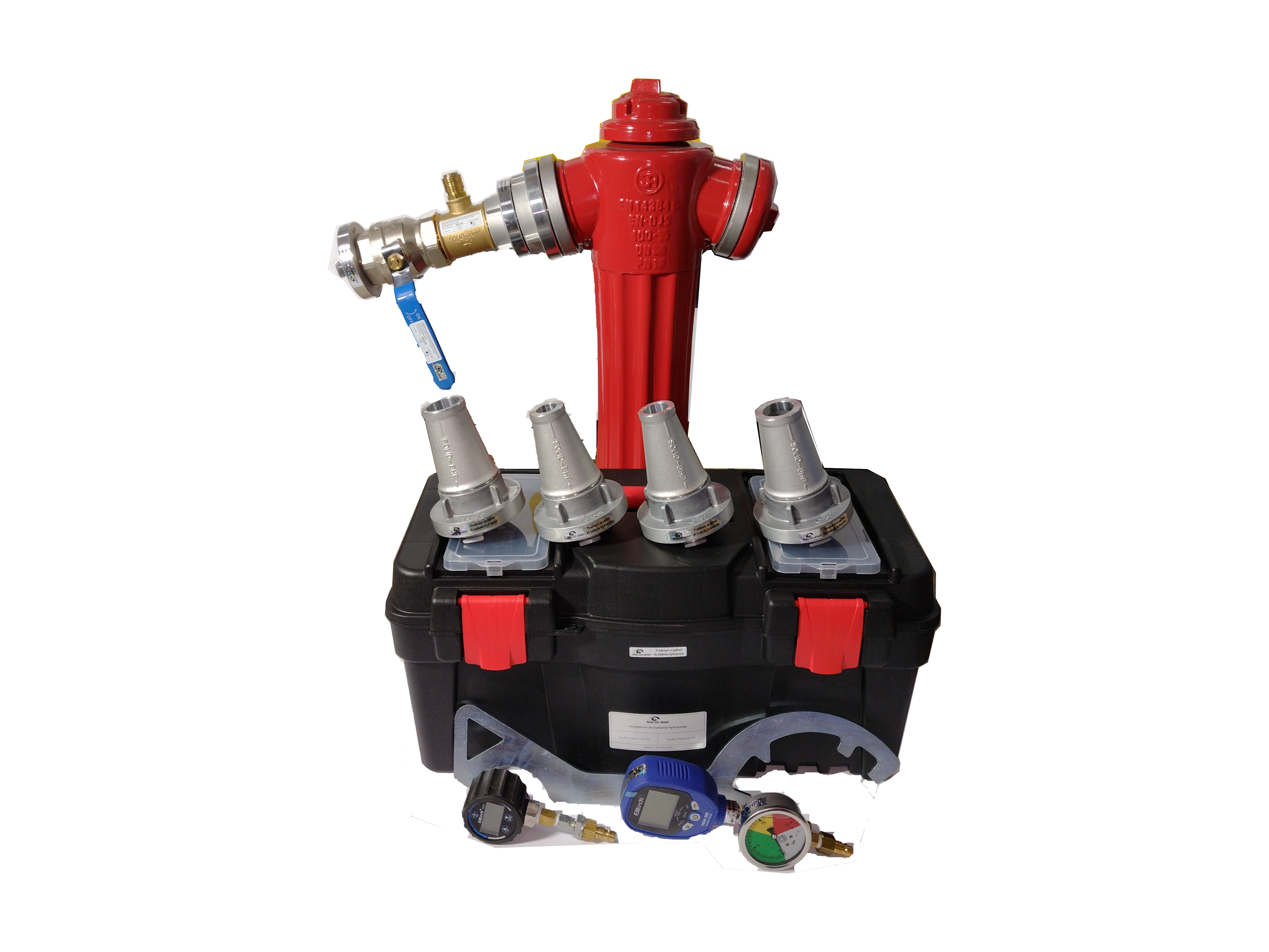 Urządzenie, zestaw, sprzęt, tester do badania wydajności hydrantów